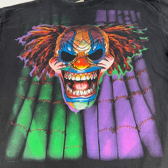 2009 Liquid Blue Killer Circus Clowns Shirt Extra Extra Large Black Faded Tee - Picture 2 of 12